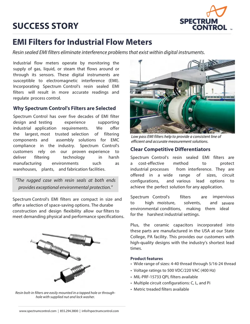 EMI Filters for Industrial Flow Meters