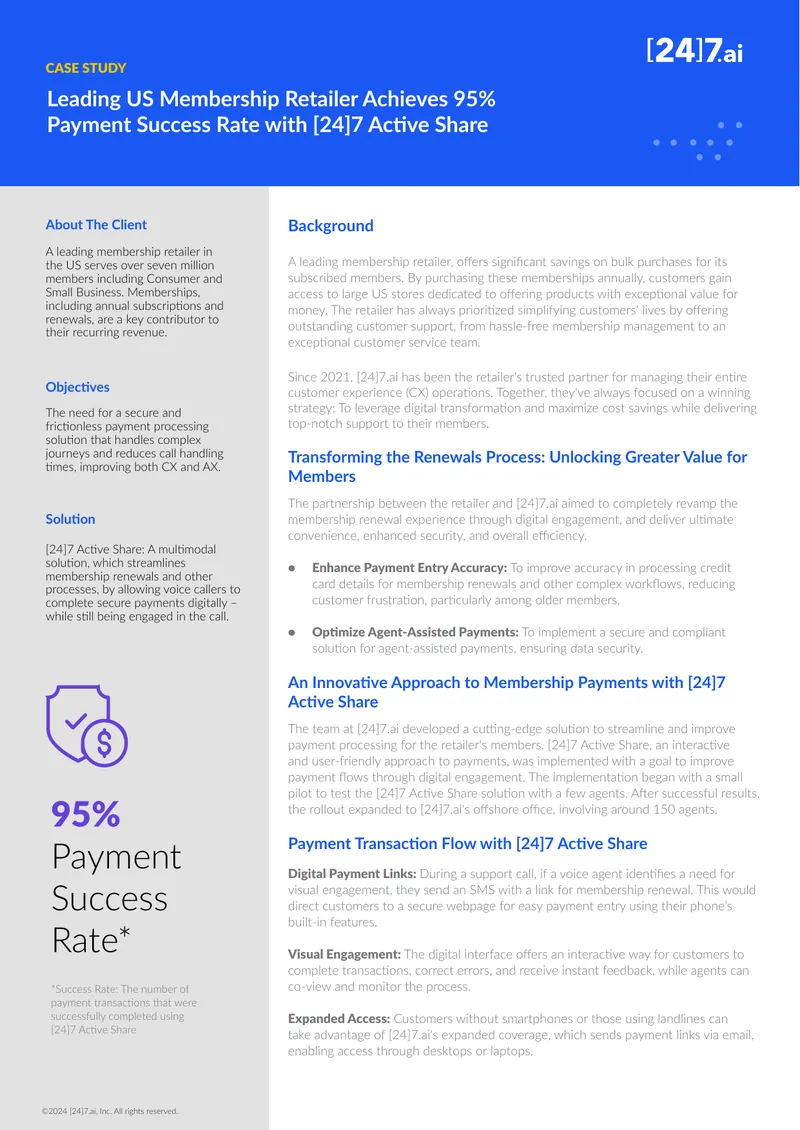 Membership Retailer Payment Processing Case Study preview page 1