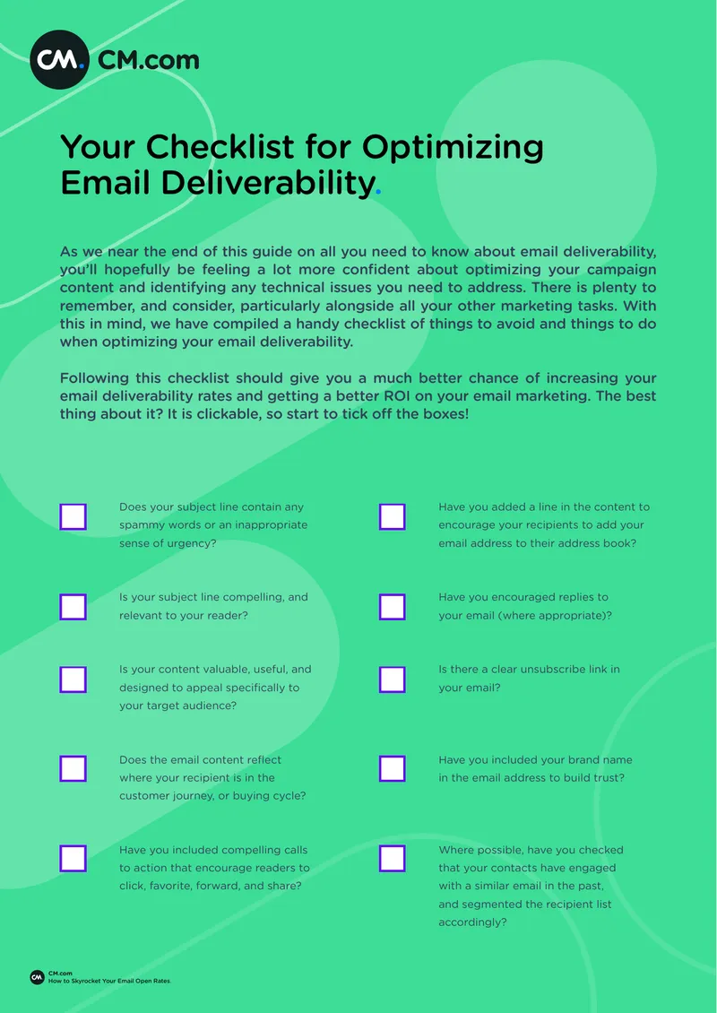 Checklist for Optimizing Email Deliverability