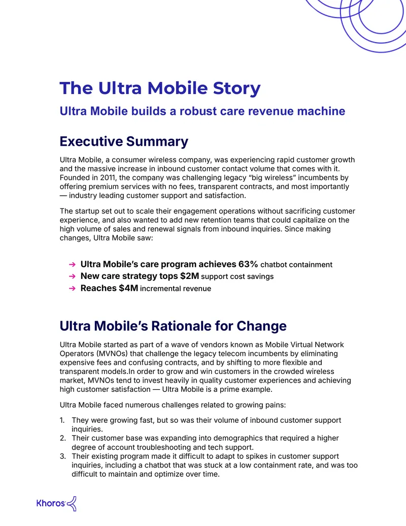 Ultra Mobile Customer Engagement Transformation