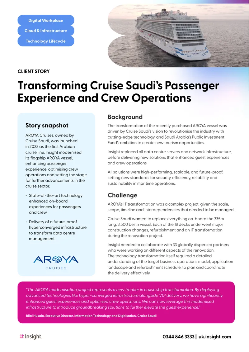 IT Transformation of AROYA Vessel for Cruise Saudi