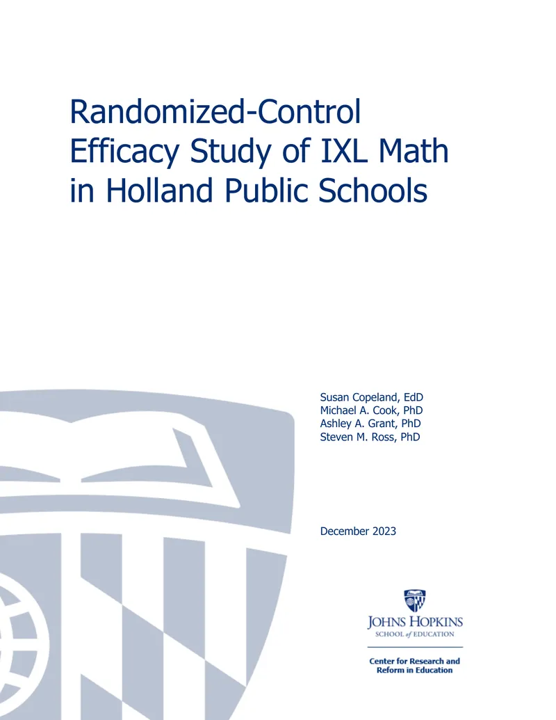 Randomized-Control Efficacy Study of IXL Math
