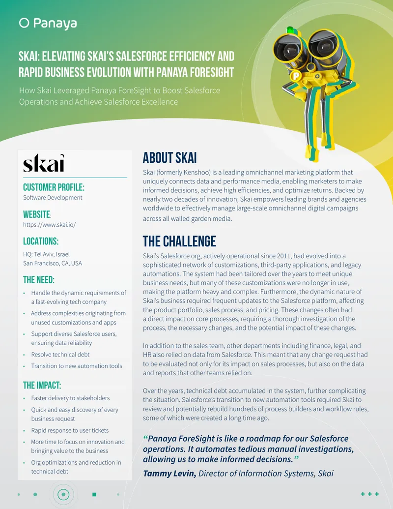 Skai's Salesforce Efficiency Improvement with Panaya ForeSight