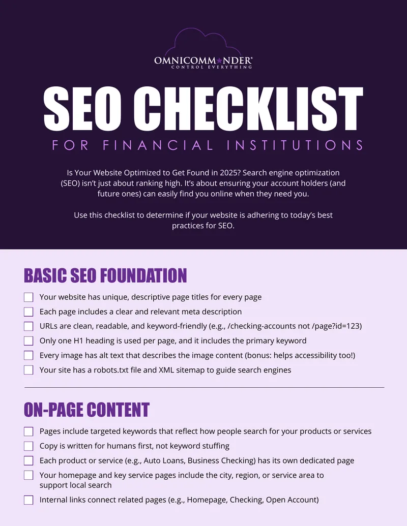 SEO Optimization Checklist for Financial Institutions
