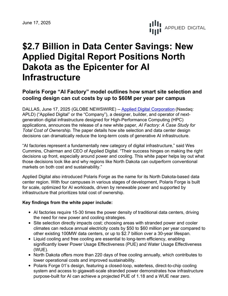 AI Factory Case Study for Total Cost of Ownership