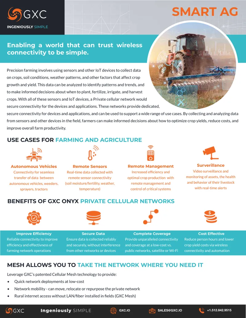 Private Cellular Networks for Precision Farming