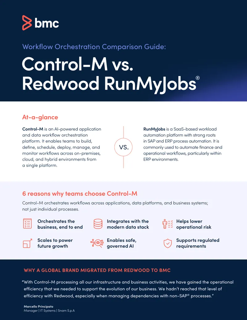 Control-M and Redwood RunMyJobs Workflow Comparison