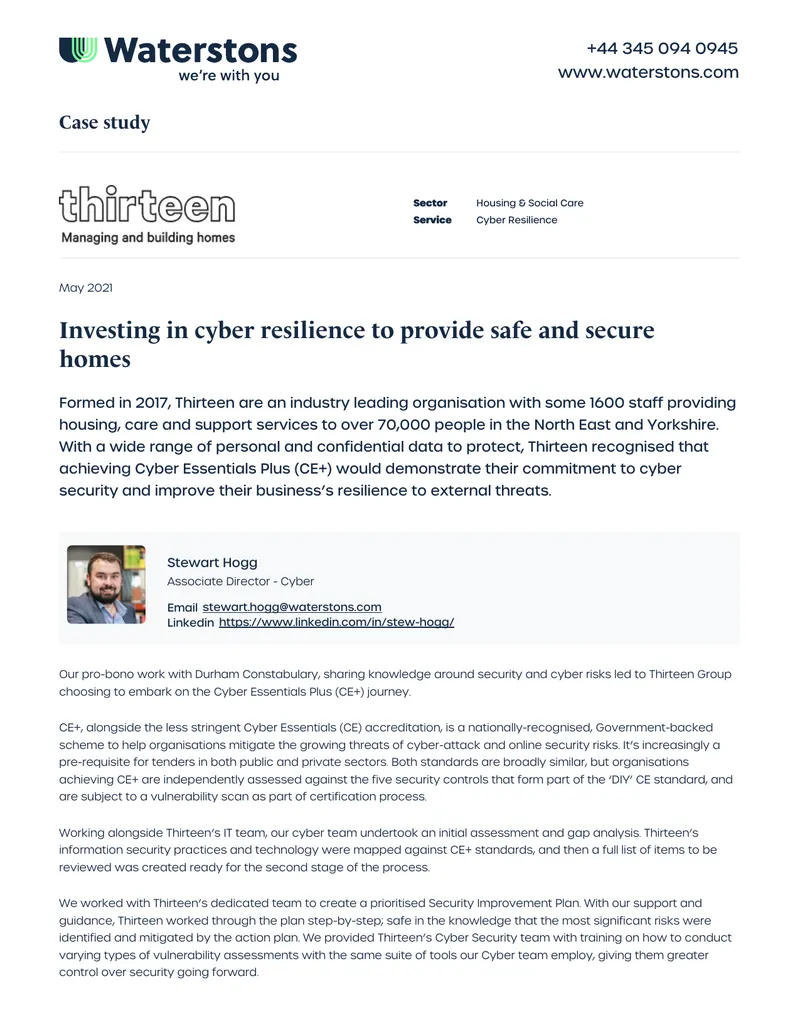 Cyber Essentials Plus Certification Case Study