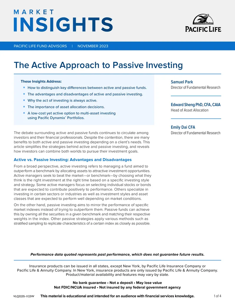 Active and Passive Investing Strategies Comparison