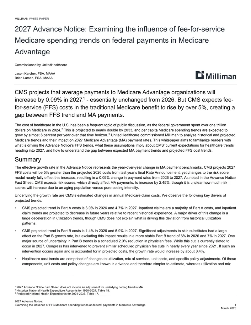 2027 Advance Notice on Medicare Advantage Payments