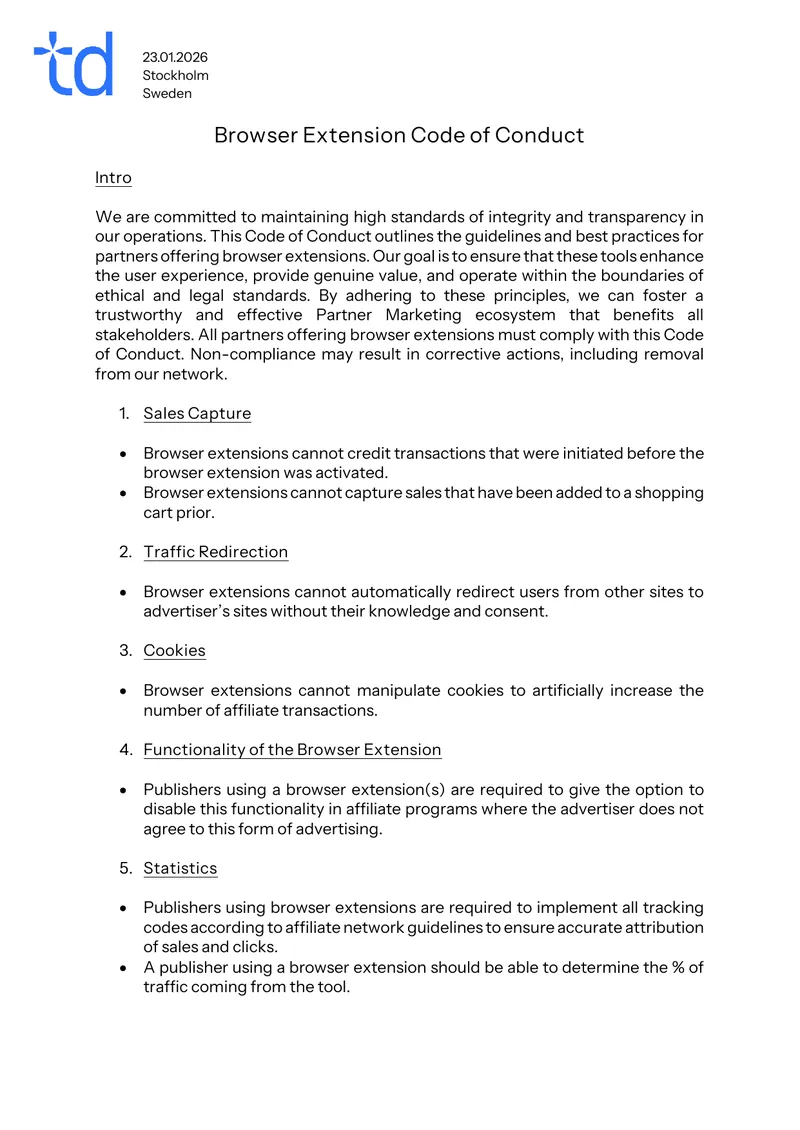 Browser Extension Code of Conduct Guidelines