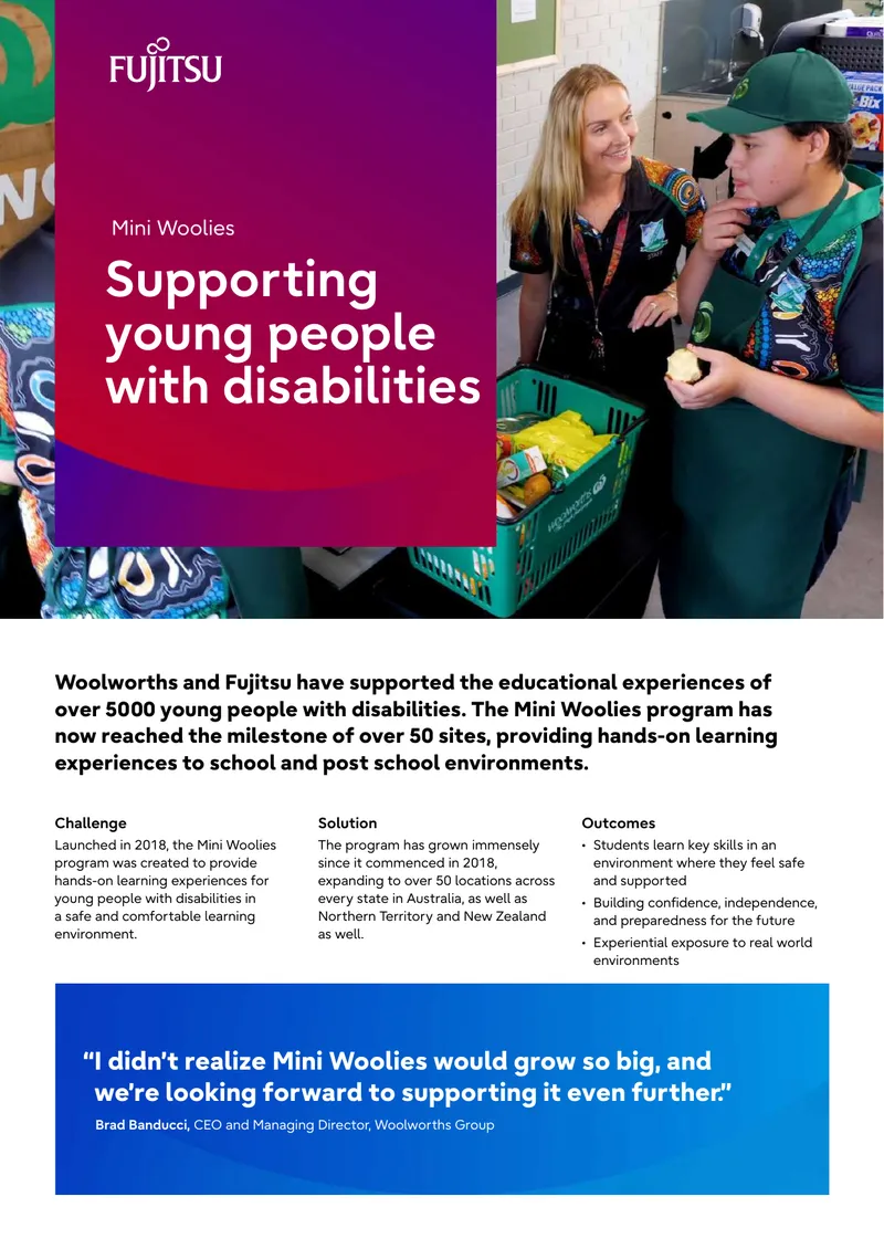 Mini Woolies Program for Young People with Disabilities