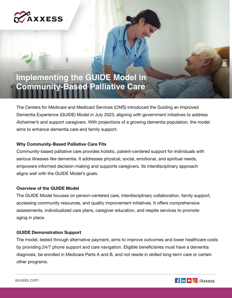 Implementing the GUIDE Model in Community-Based Palliative Care