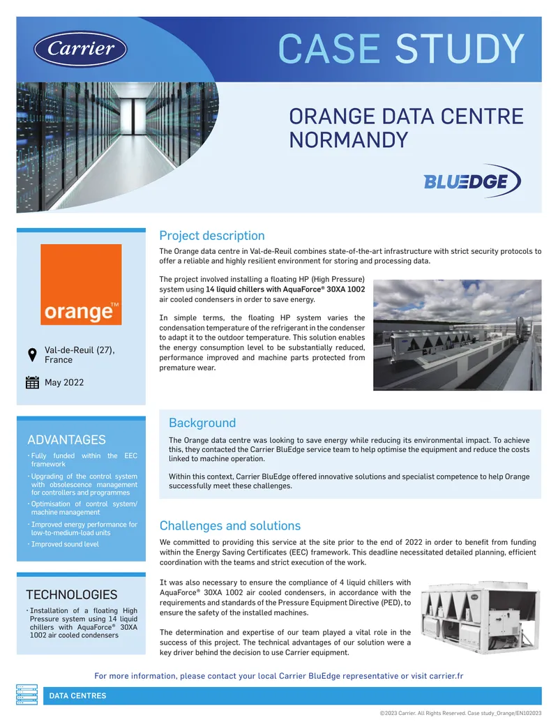 Energy Optimization at Orange Data Centre