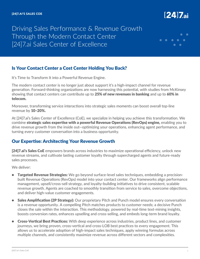 Sales Center of Excellence Transformation Guide