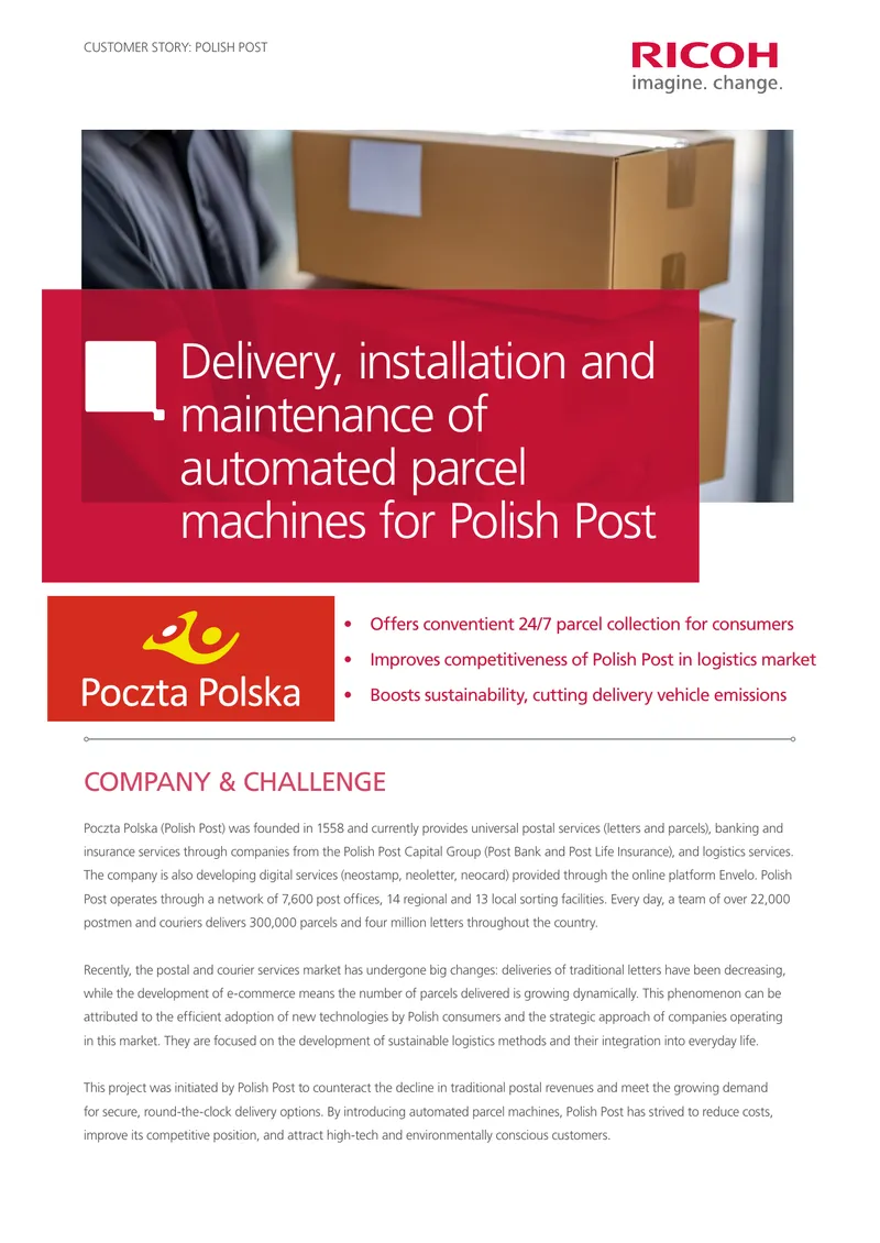 Delivery and Installation of Automated Parcel Machines for Polish Post