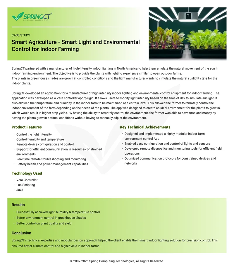 Smart Light and Environmental Control for Indoor Farming