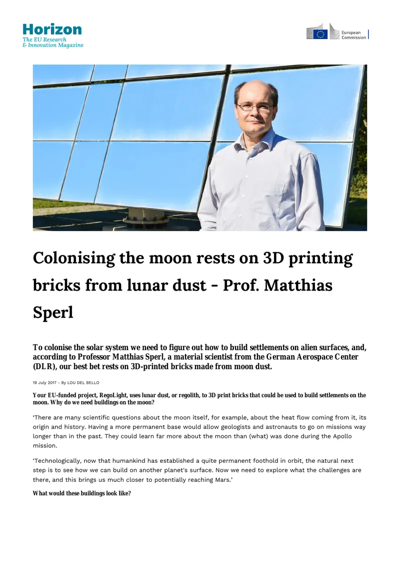 3D Printing Bricks from Lunar Dust for Moon Colonization