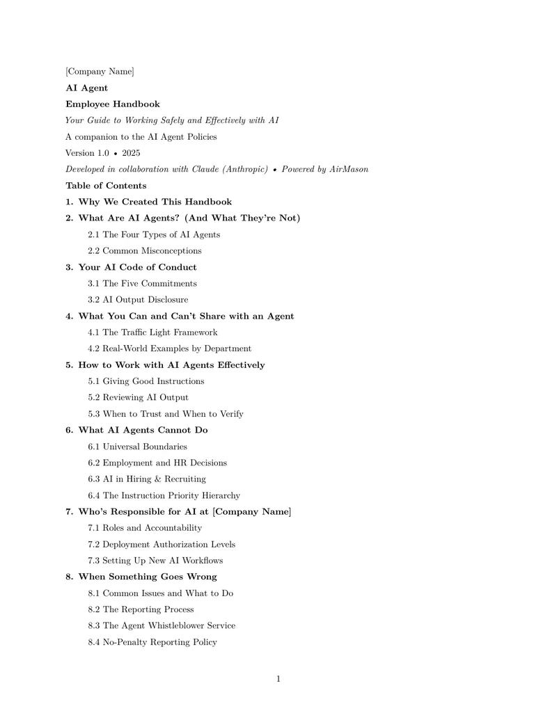 Employee Handbook for Working with AI Agents