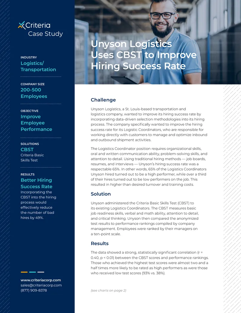 Unyson Logistics Case Study on Hiring Success