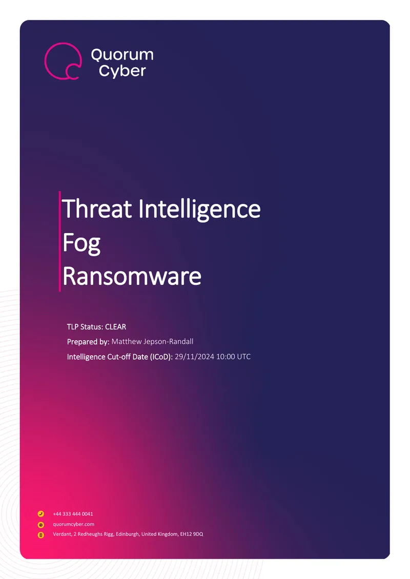 Fog Ransomware Threat Analysis Report
