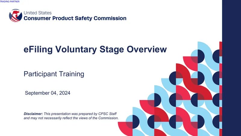 eFiling Voluntary Stage Overview for Trade Partners