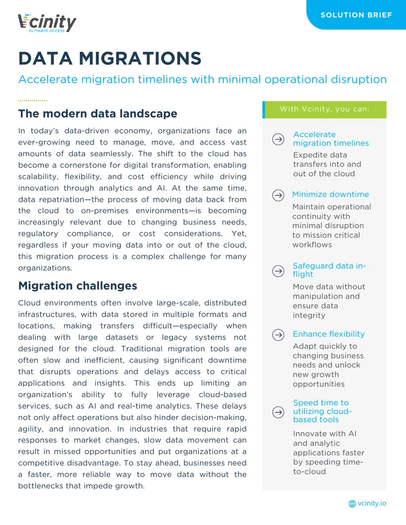Data Migration Acceleration Solution Brief