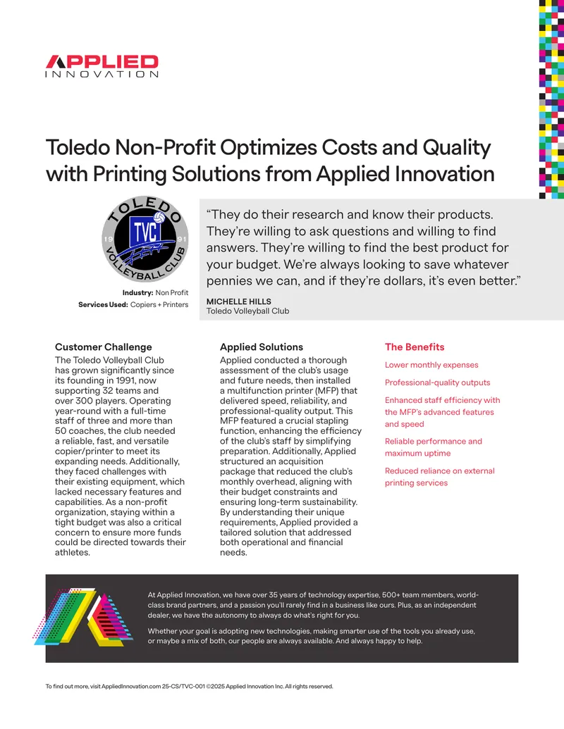 Toledo Volleyball Club Printing Solutions Case Study