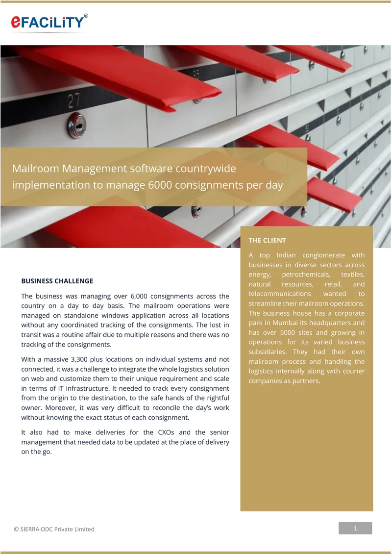 Mailroom Management System Implementation for Logistics