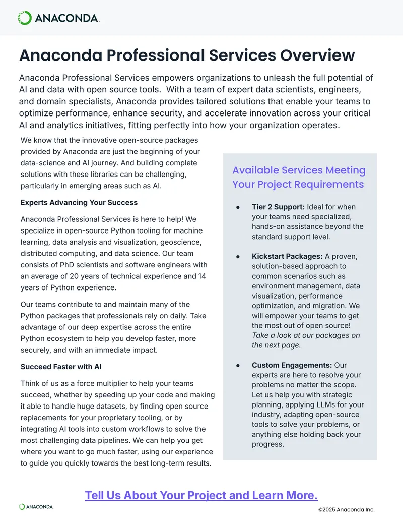 Anaconda Professional Services Overview