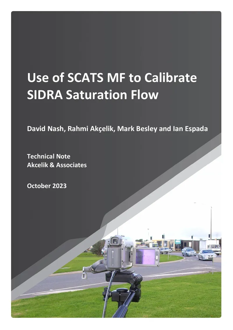 Use of SCATS MF to Calibrate SIDRA Saturation Flow