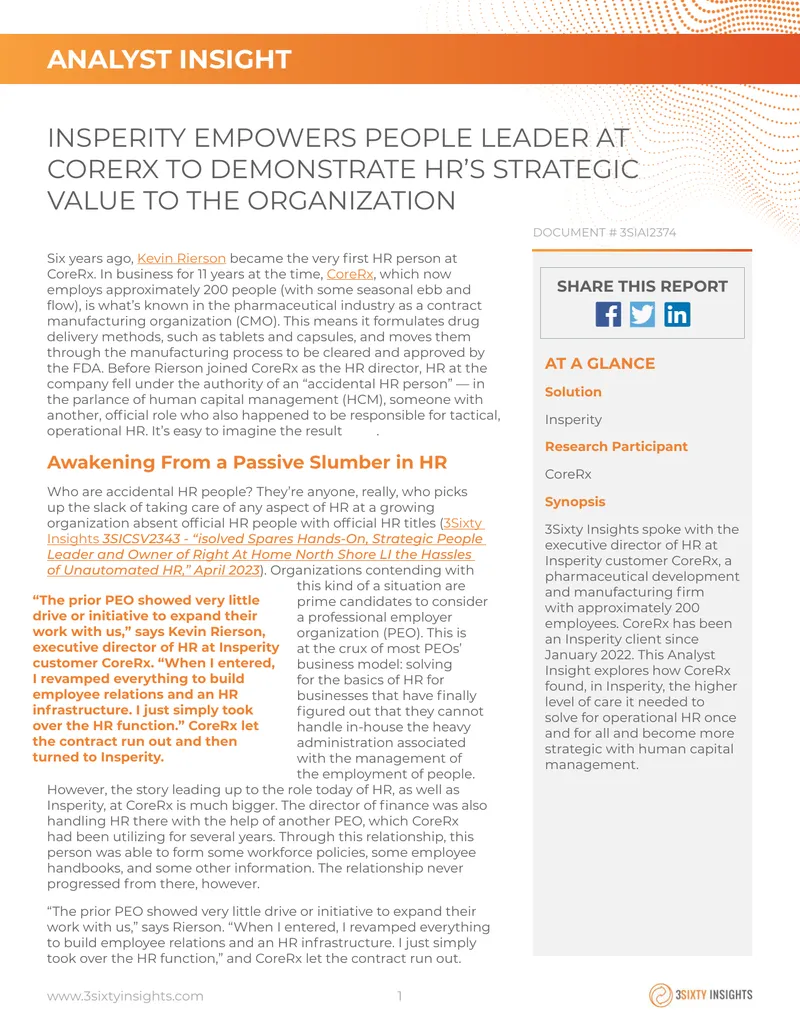 CoreRx's Strategic HR Transformation with Insperity
