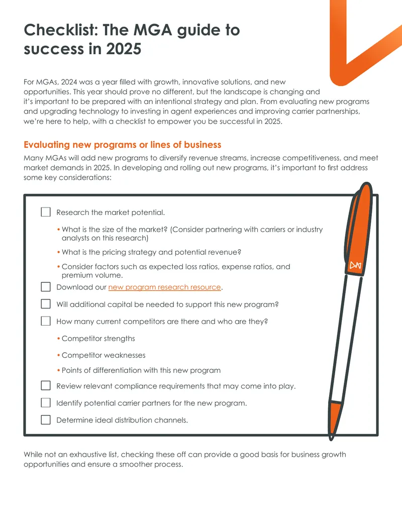 Checklist for MGAs Success in 2025