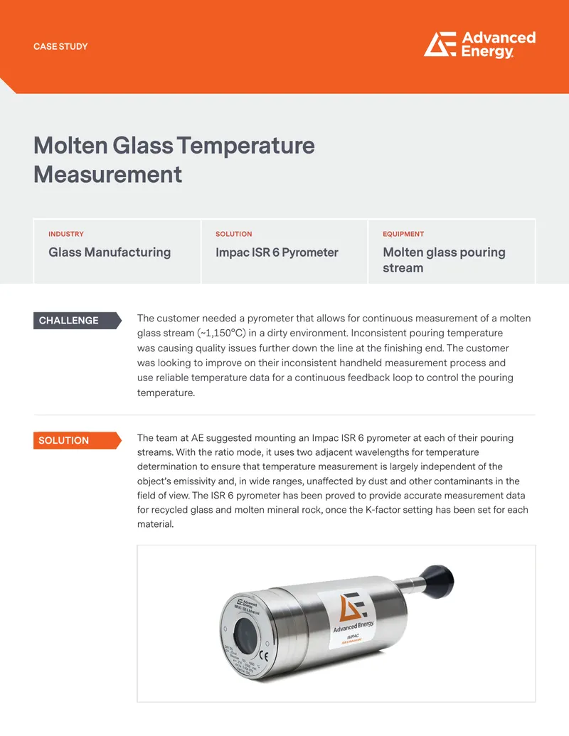 Molten Glass Temperature Measurement Case Study