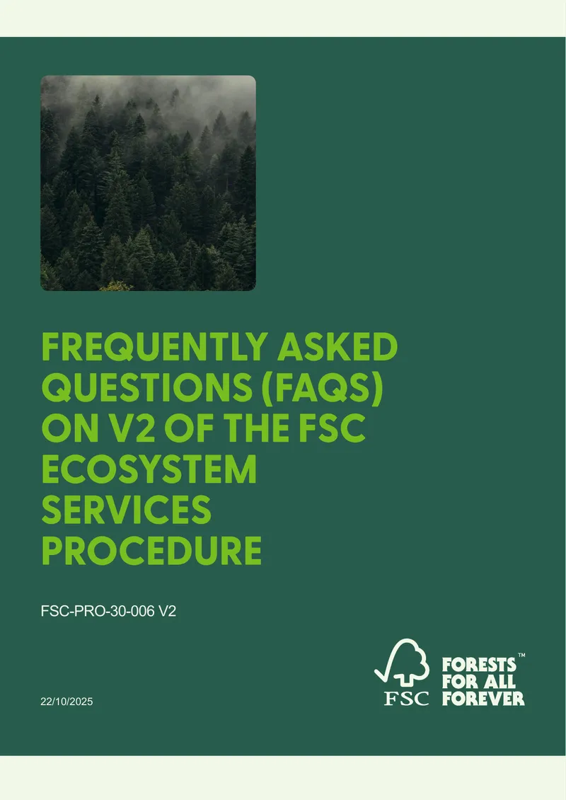 Frequently Asked Questions on FSC Ecosystem Services Procedure V2