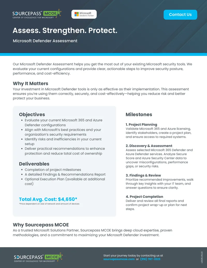 Microsoft Defender Assessment Service Overview