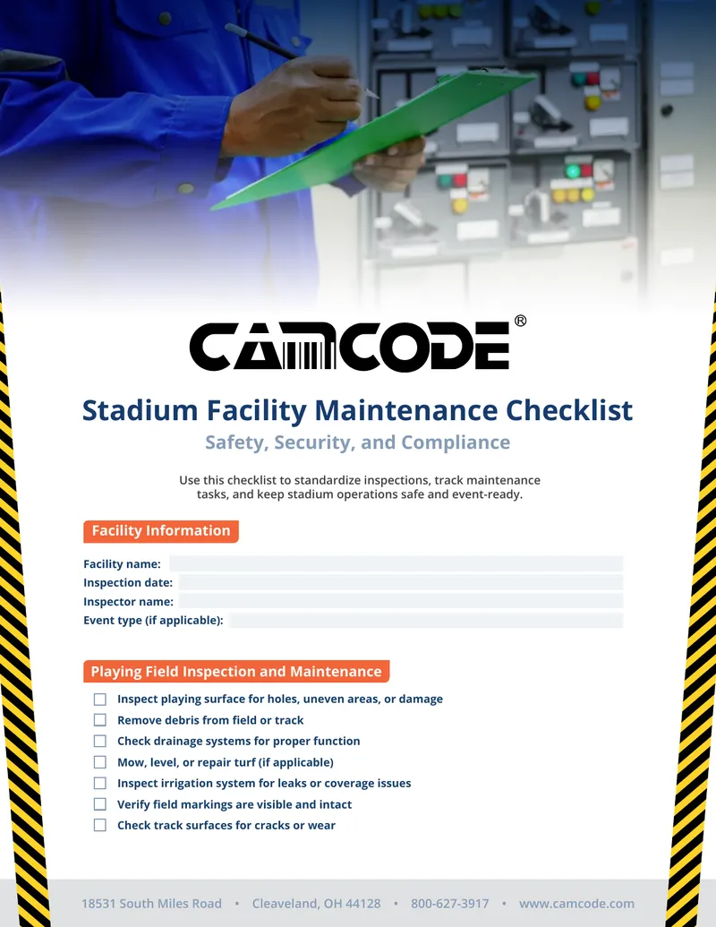Stadium Facility Maintenance Checklist