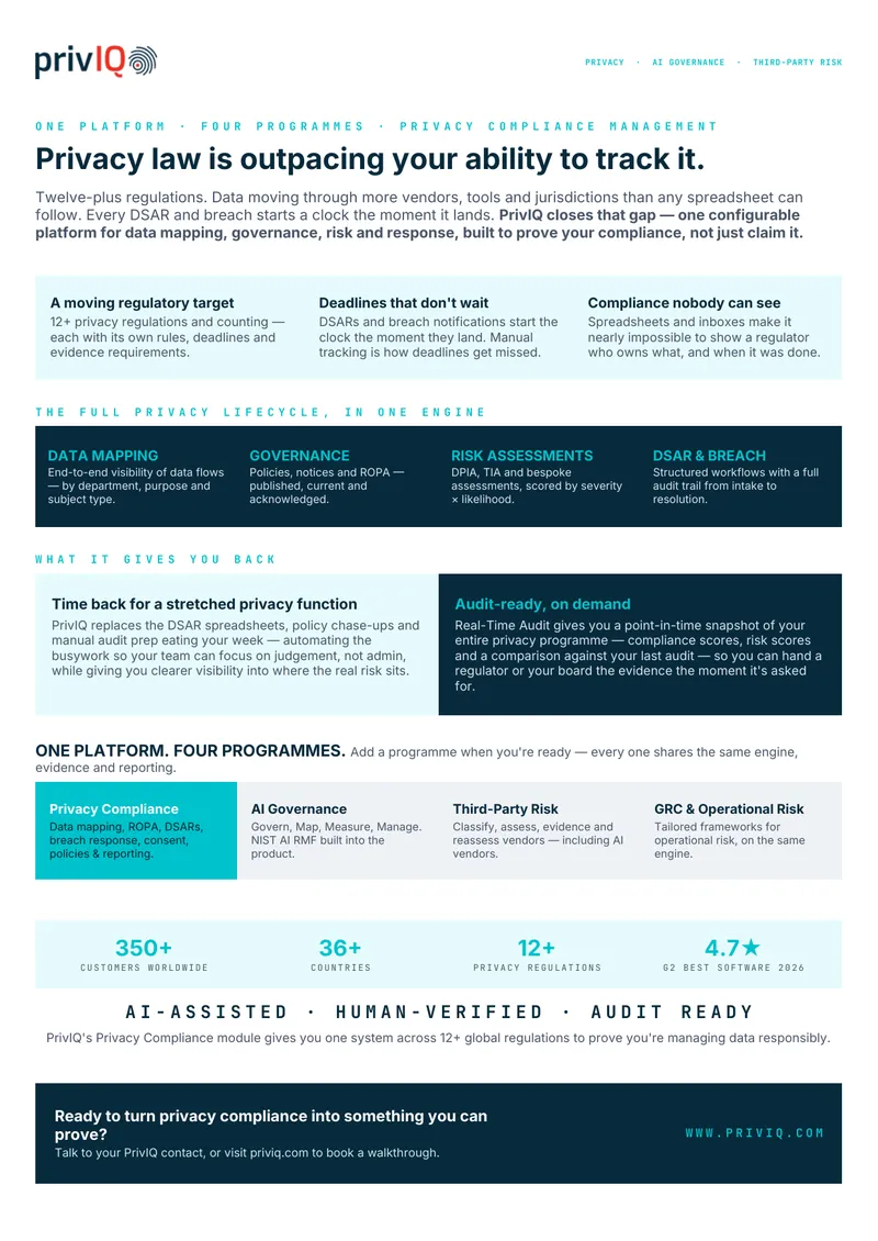 Privacy Compliance Management Platform Overview