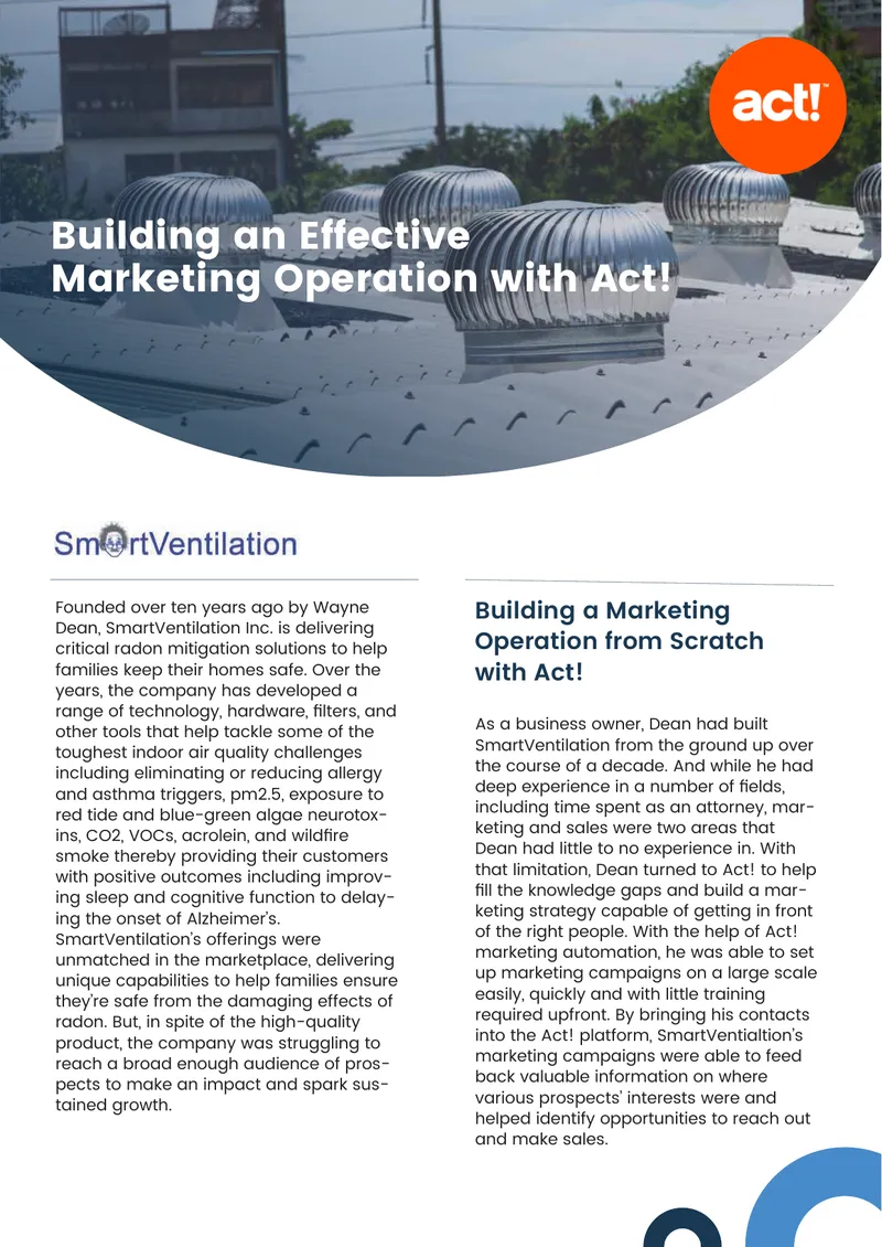 Building a Marketing Operation with Act