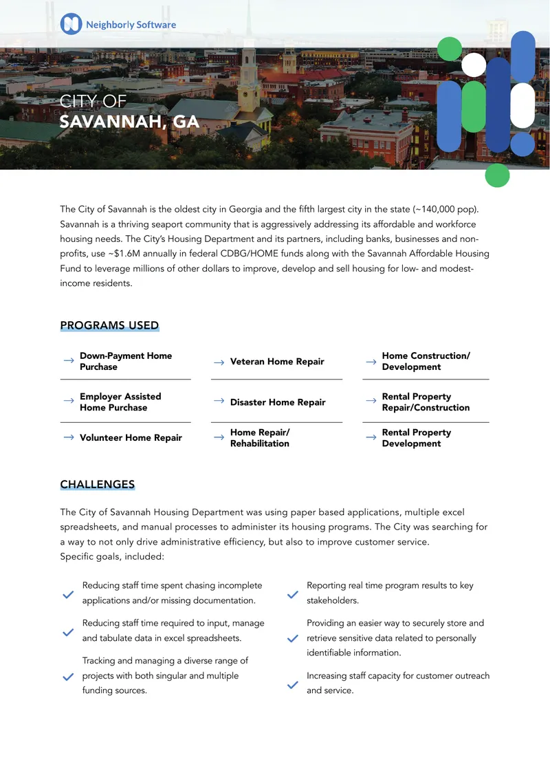 Savannah Housing Department Software Implementation