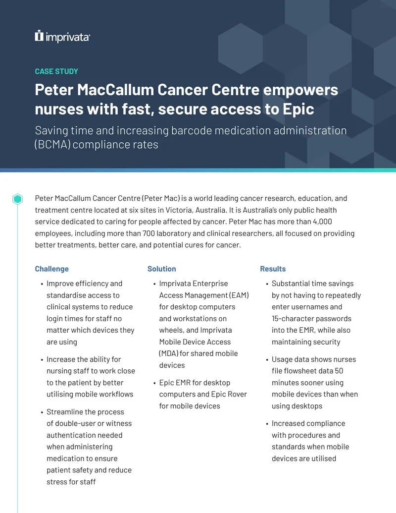 Peter MacCallum Cancer Centre Mobile Workflow Case Study