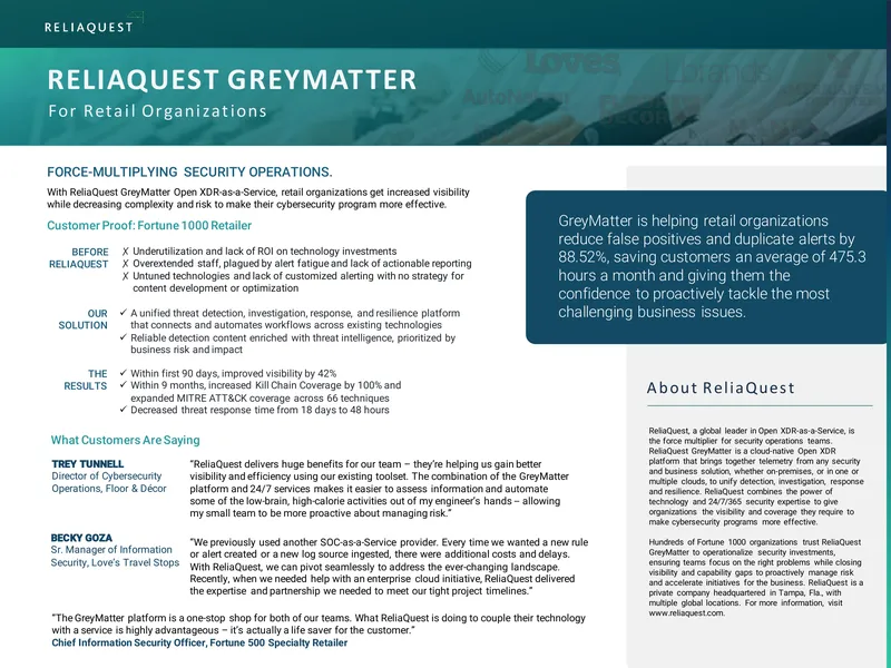 ReliaQuest GreyMatter Open XDR-as-a-Service for Retail