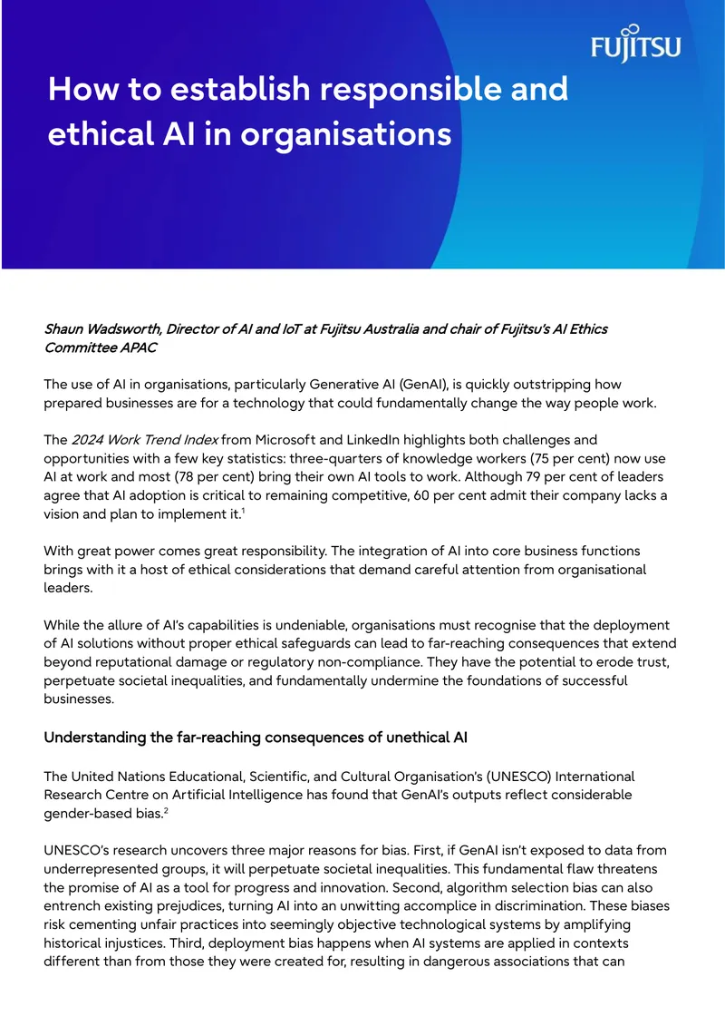 Establishing Responsible and Ethical AI in Organisations
