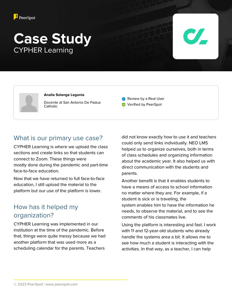 CYPHER Learning User Case Study