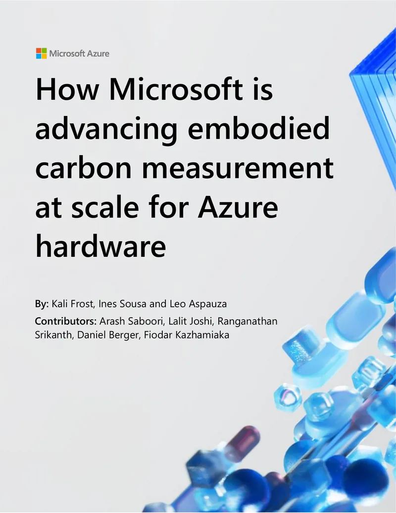 Microsoft's Cloud Hardware Emissions Methodology Overview