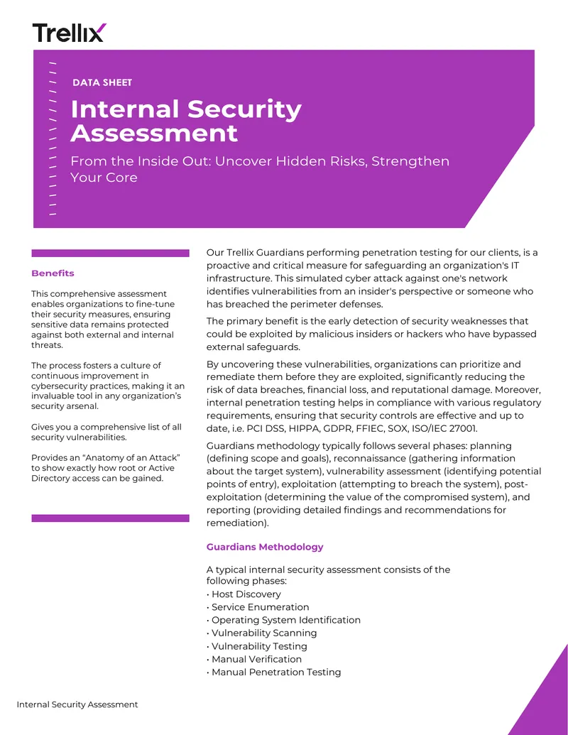 Internal Security Assessment Methodology and Benefits
