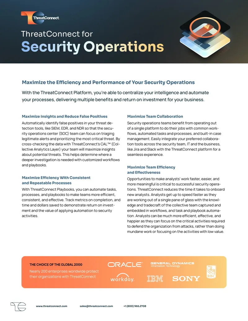 ThreatConnect Platform for Security Operations
