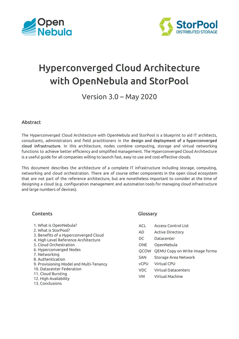 Hyperconverged Cloud Architecture with OpenNebula and StorPool
