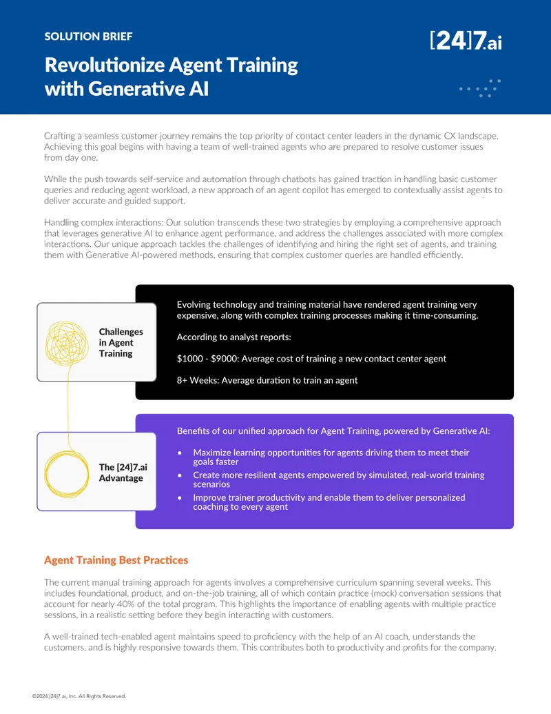 Generative AI-Powered Agent Training Solutions