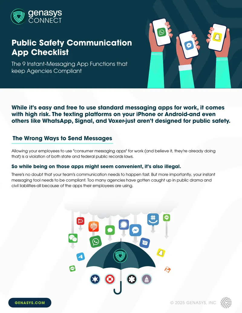Public Safety Communication App Compliance Checklist